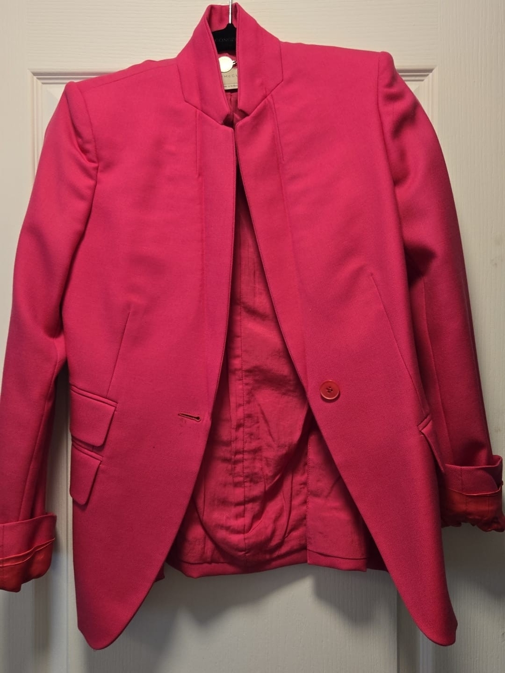 Stella McCartney Hot Pink Structured Single-Button Blazer